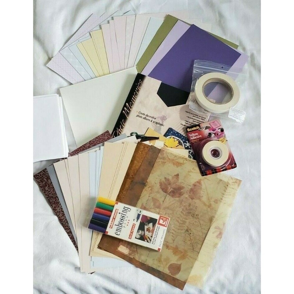 Scrapbooking Embossing Pens Envelopes Paper Scotch Adhesive Tape Designs Colors